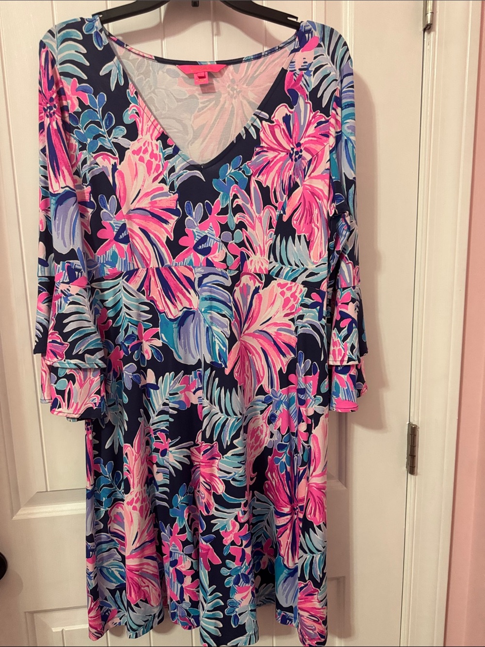 Lilly Pulitzer Pink Label Floral Top — Pink, Navy & Aqua